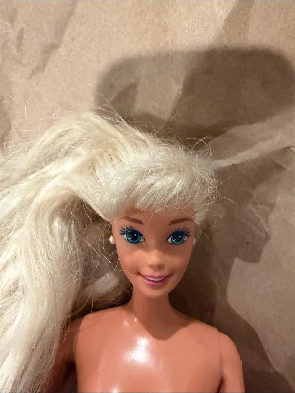 Mattel Blonde Hair Bath & Hair Play Doll in Peach Tone